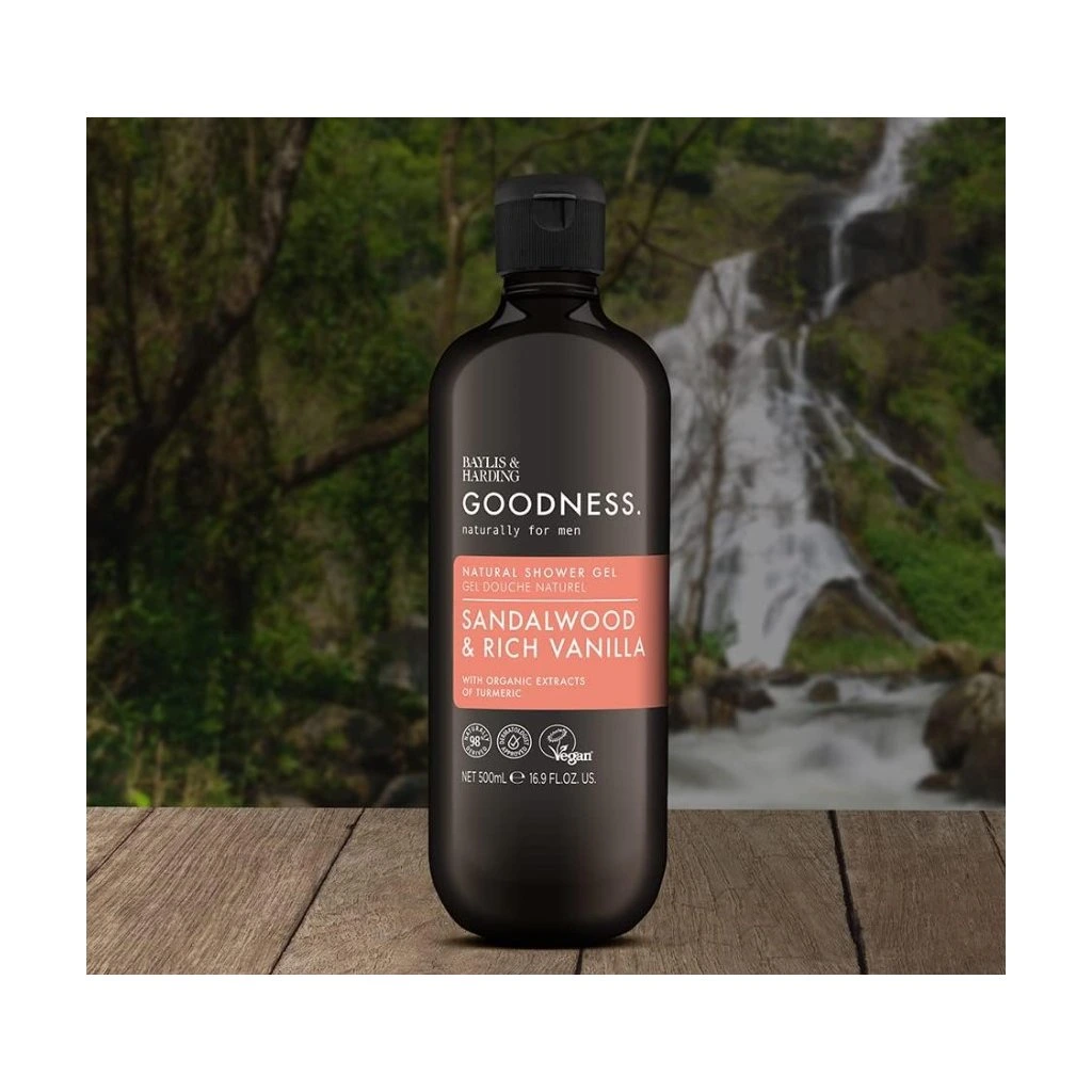 Pánsky sprchový gél Santalové drevo & Vanilka 500 ml – Baylis & Harding Goodness Men