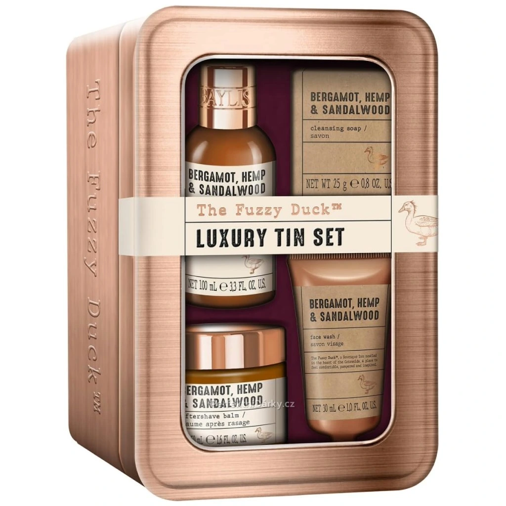 Pánska darčeková sada Bergamot, Hemp & Sandalwood 4 ks – telo, vlasy a pleť