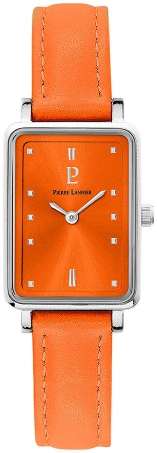 Dámske hodinky PIERRE LANNIER ARIANE 049D655 – oranžový ciferník a kožený remienok