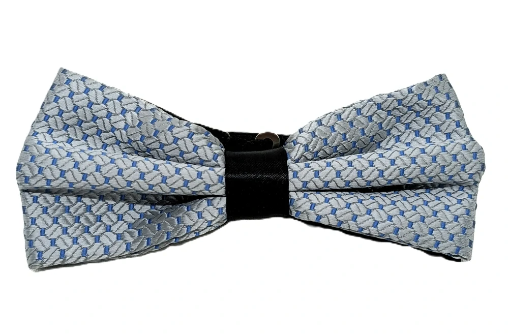 Pánsky strieborný motýlik – elegantný vzor s pevným uzlom do obleku