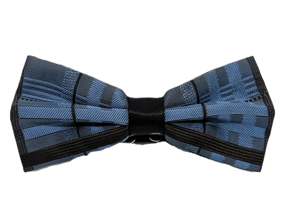 Pánsky motýlik do obleku modrý kockovaný – pevný uzol, elegantný motýlik