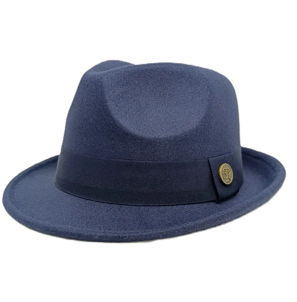Pánsky fedora klobúk tmavomodrý – reprezentatívny plstený model