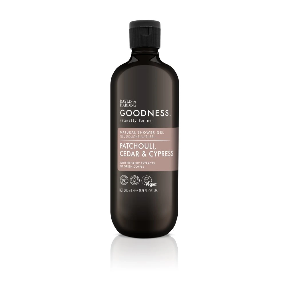 Pánsky sprchový gél Goodness Men- Pačuli, Céder, Cypriš 500ml