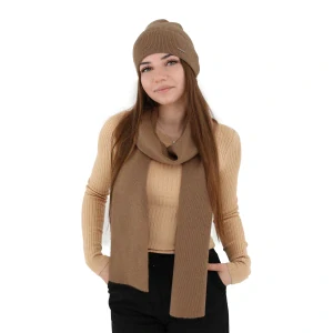 Dámsky jarný/zimný set: čiapka a šál- extra fine merino vlna Melpomena