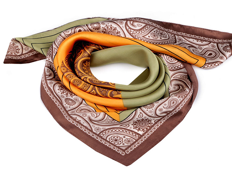 Dámska saténová šatka paisley 70 × 70 cm