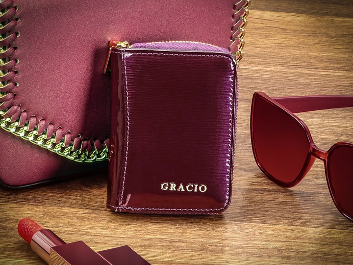 Malá dámska kožená peňaženka GRACIO  s RFID– fialová