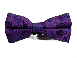 Pánsky motýlik fialový s paisley vzorom – elegantný doplnok s pevným uzlom