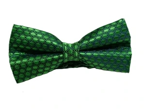 Pánsky motýlik zelený s geometrickým vzorom – elegantný doplnok s pevným uzlom