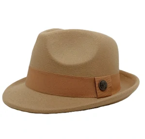 Pánsky béžový fedora klobúk – elegantný plstený model