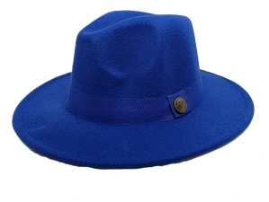 Pánsky modrý fedora klobúk – elegantný plstený model
