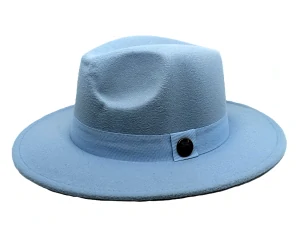Pánsky svetlomodrý fedora klobúk – elegantný plstený model