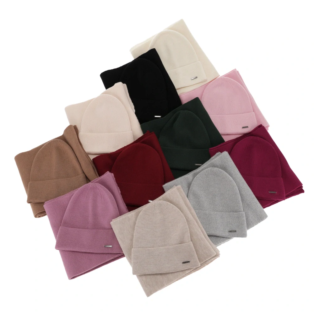 Dámsky jarný/zimný set: čiapka a šál- extra fine merino vlna Melpomena