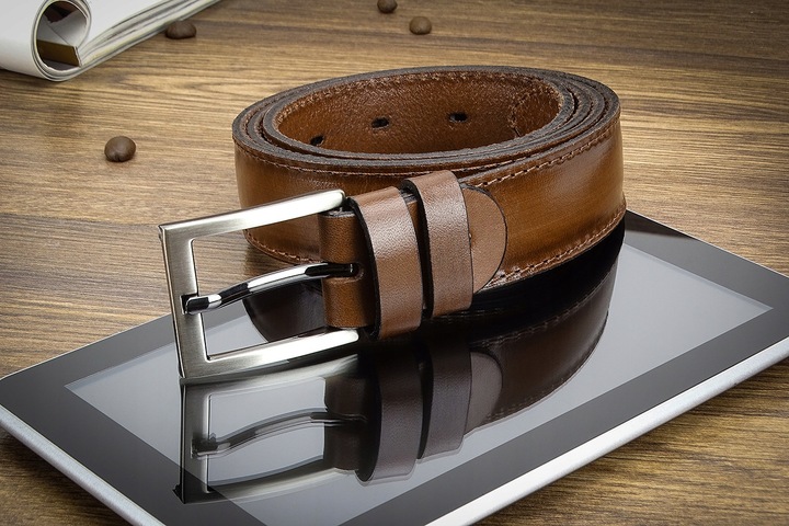 Pánsky kožený opasok GRACIO – hnedý, šírka 3 cm