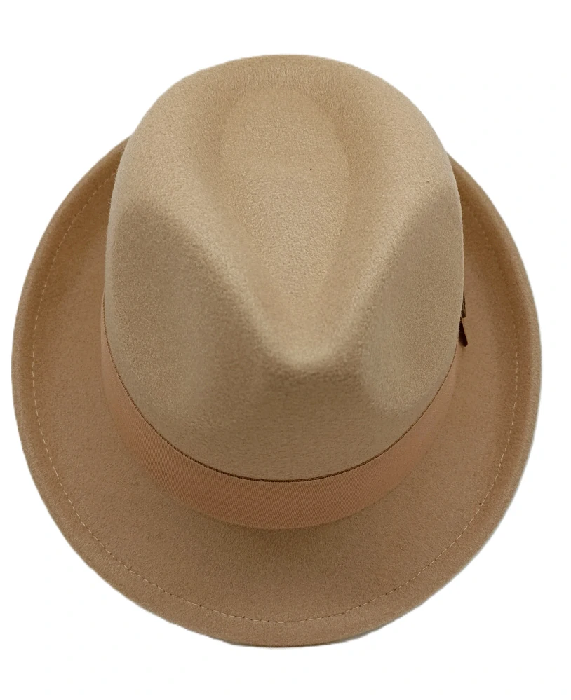 Pánsky béžový fedora klobúk – elegantný plstený model