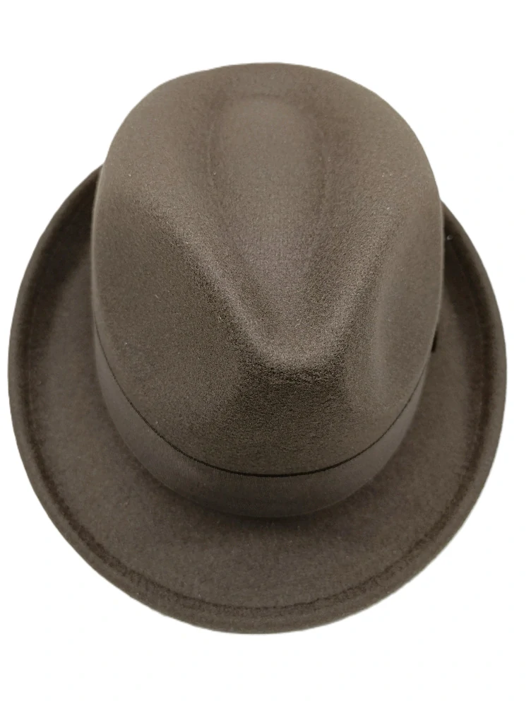 Pánsky hnedý fedora klobúk – elegantný plstený model