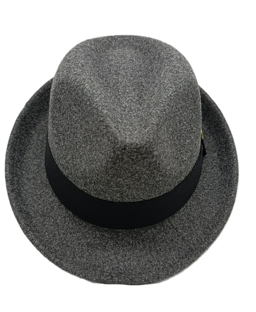 Pánsky sivý fedora klobúk – elegantný plstený model