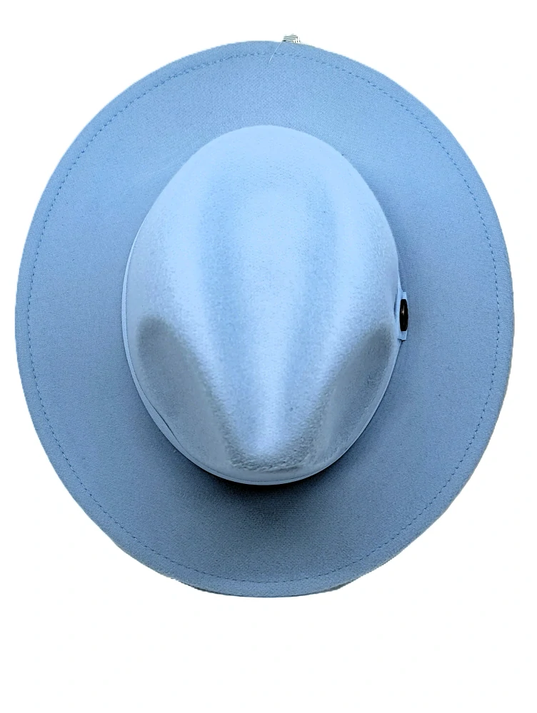 Pánsky svetlomodrý fedora klobúk – elegantný plstený model