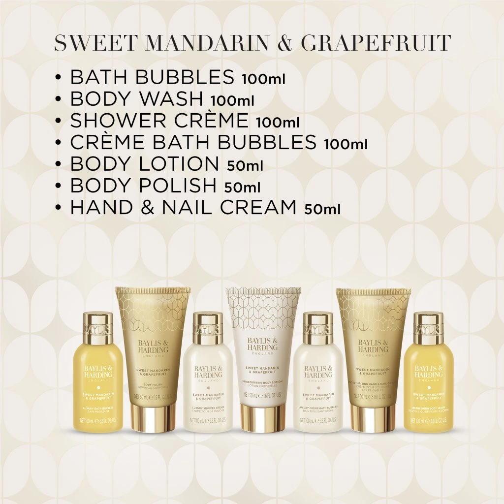 Darčeková sada telovej kozmetiky 7 ks – Sweet Mandarin & Grapefruit Baylis & Harding