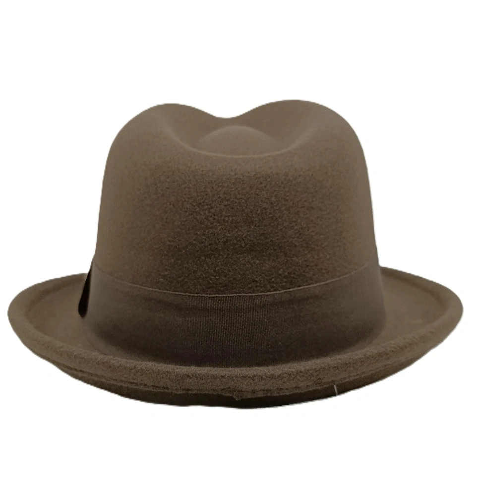 Pánsky hnedý fedora klobúk – elegantný plstený model