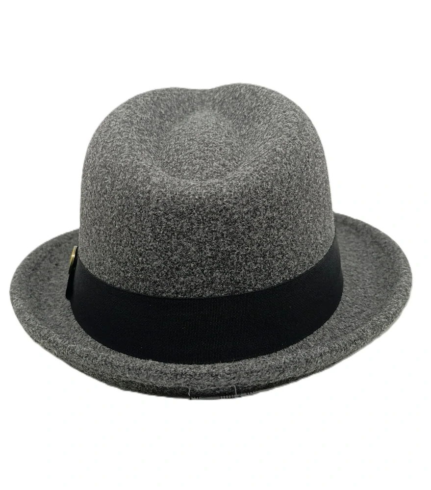 Pánsky sivý fedora klobúk – elegantný plstený model