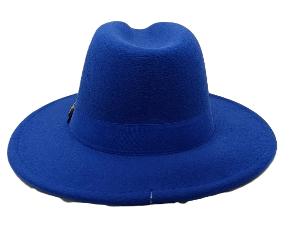 Pánsky modrý fedora klobúk – elegantný plstený model