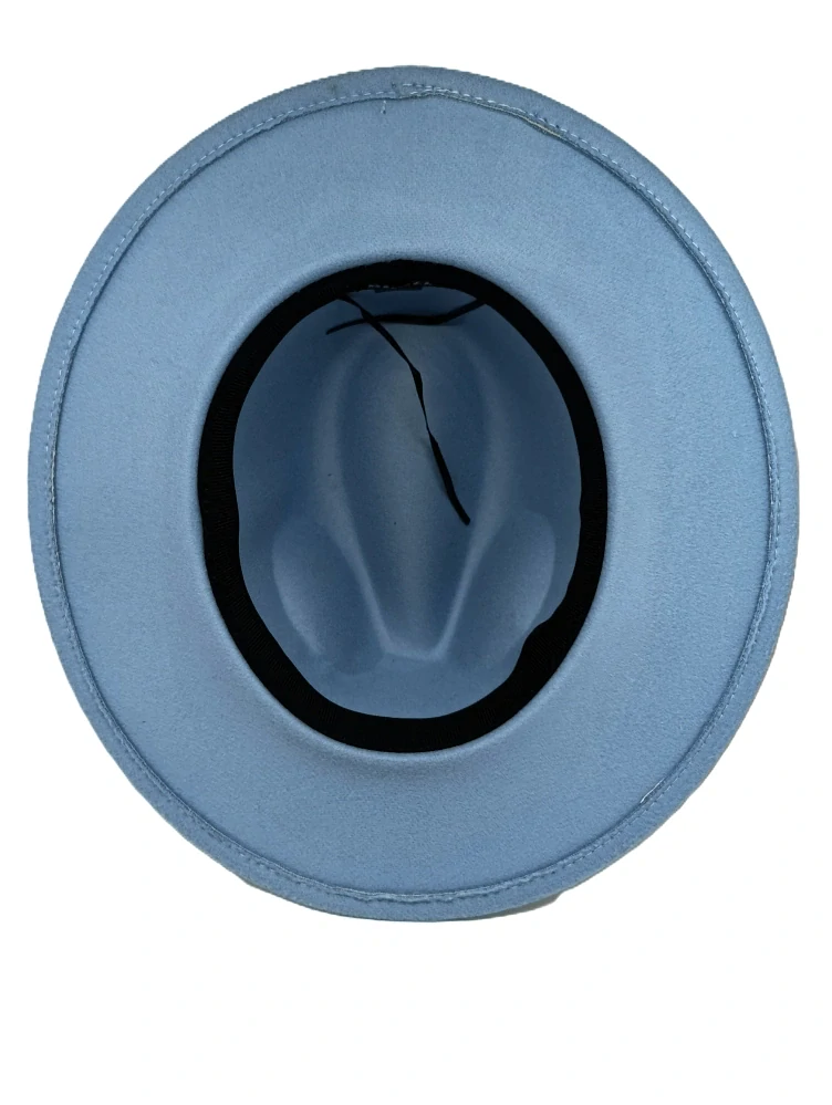 Pánsky svetlomodrý fedora klobúk – elegantný plstený model