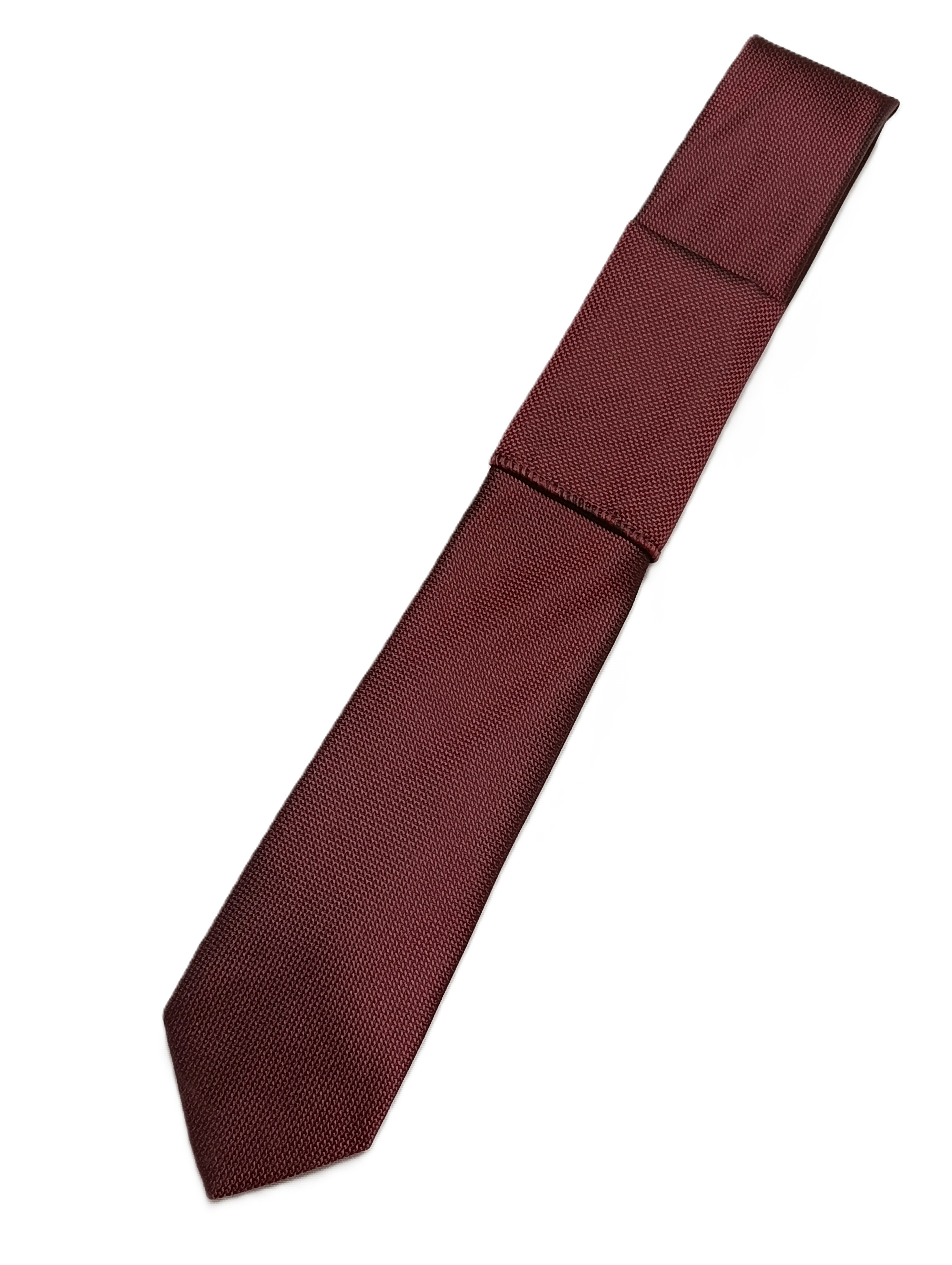 Pánska kravata s vreckovkou z mikrovlákna – elegantná bordová s jemnou textúrou