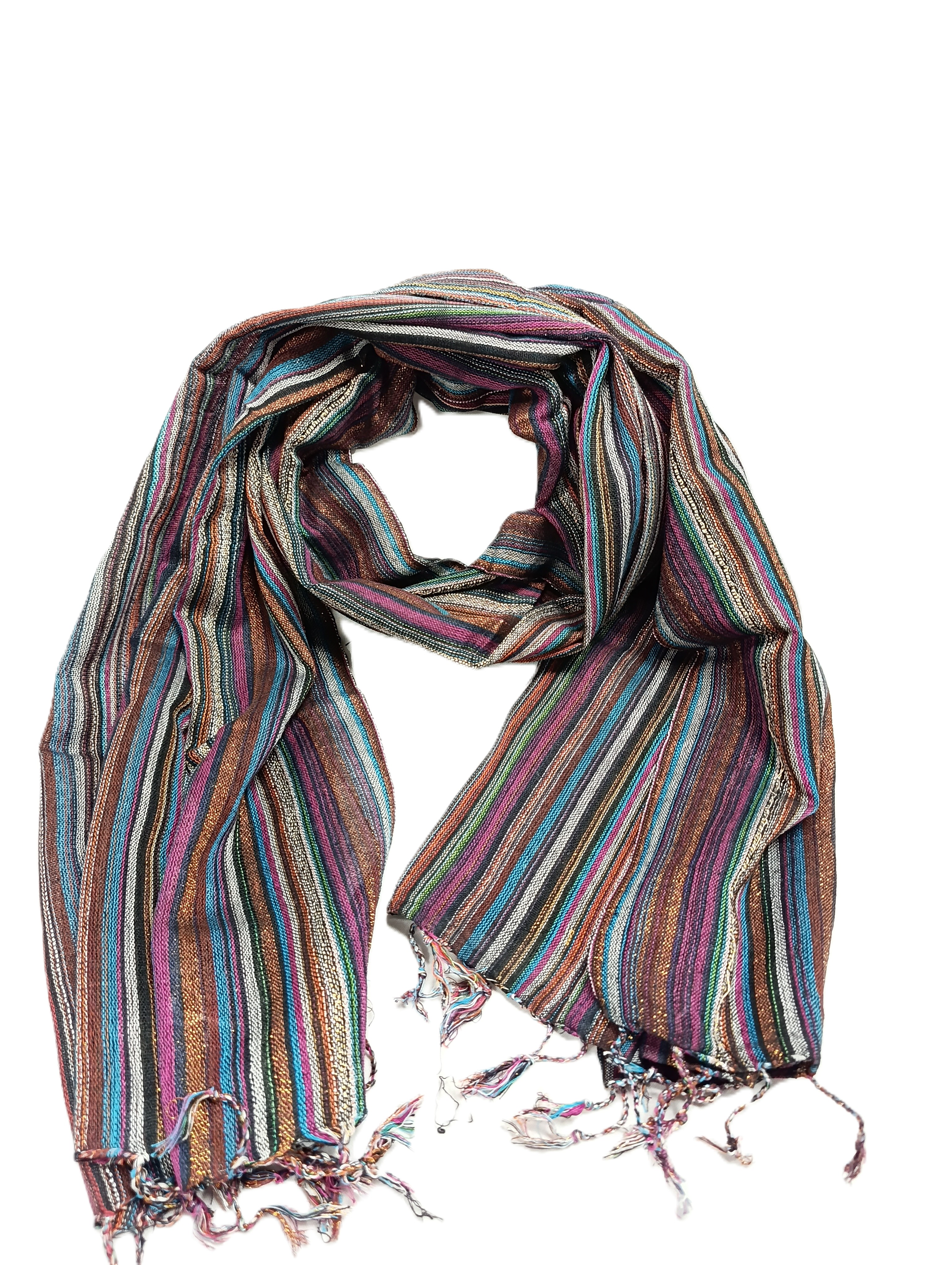 Veľké Indické Boho Šatky -75x180cm - rôzne farby so zlatou niťou