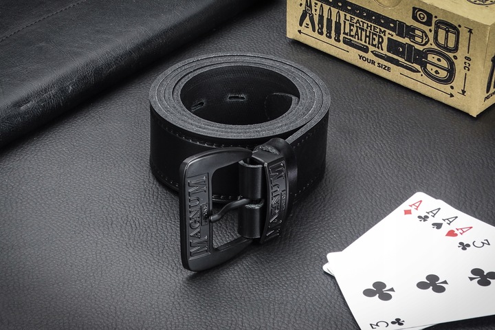 Pánsky kožený opasok Magnum- čierny, šírka 4 cm